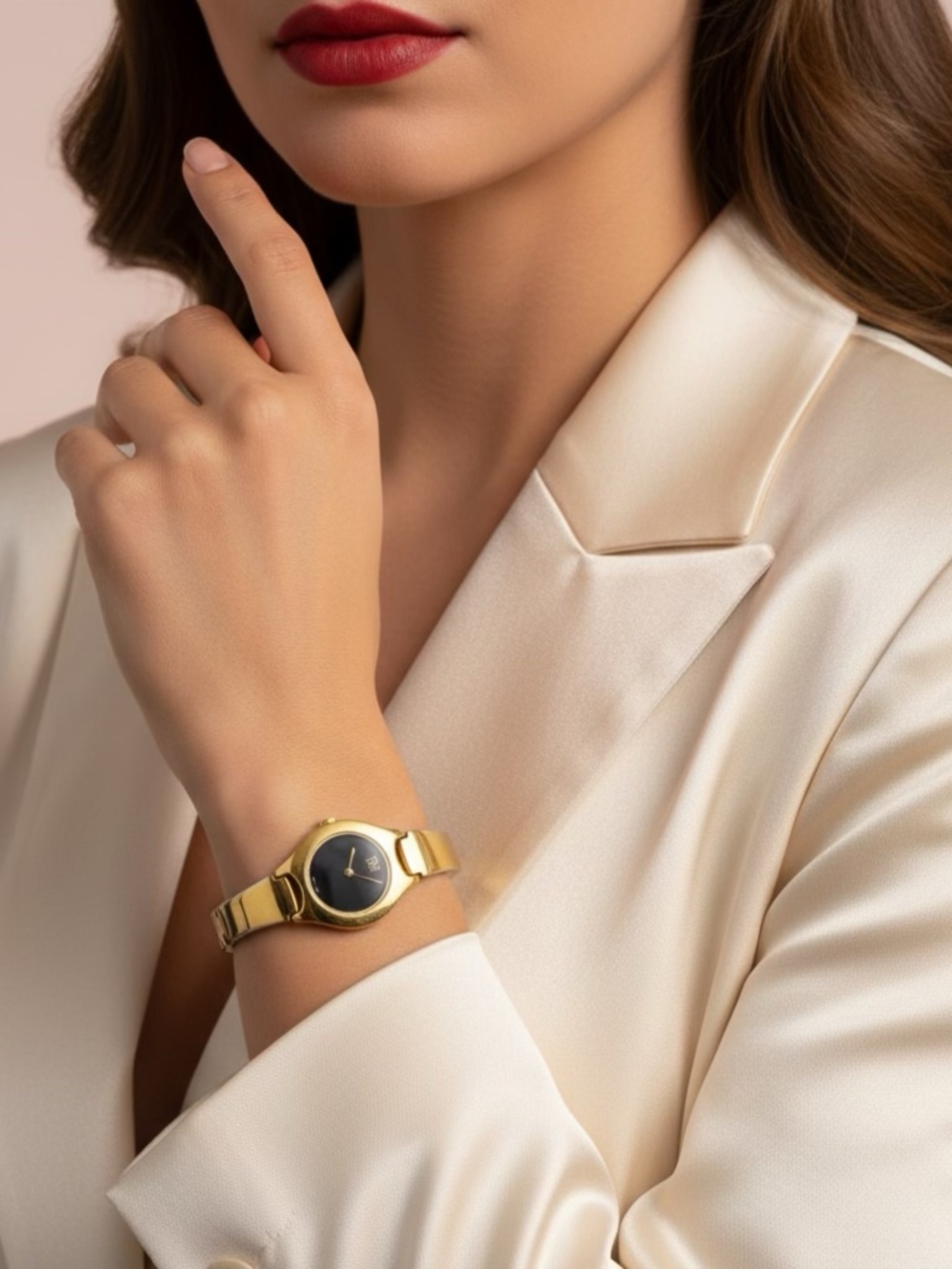 Vintage ESQ by MOVADO Swiss Quartz Watch - NEW BATTERY - Elegant Black & Gold